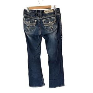 Rock Revival Marie Easy Boot Cut Jeans Women's 27 Bling Western Rhinestone